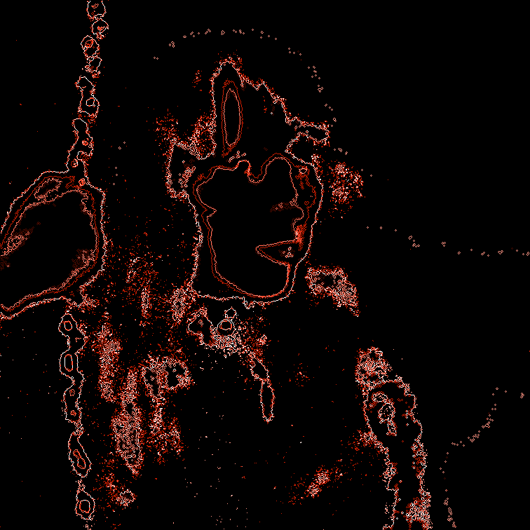 neon white-red outline of me in chains
